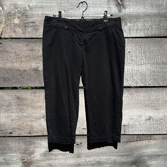 Mandee Women's Black Stretch Mid Rise Capri Cropped Pant - Picture 1 of 5